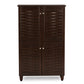 Winda Storage Cabinet Modern and Contemporary 4-Door Dark Brown Wooden Entryway Shoes