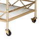 Mela 2-Tier Wine Cart - Contemporary Glam Design with Gold Metal Frame and White Marble Shelves