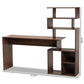 Foster Modern Walnut Brown Wood Storage Desk with Shelves for Contemporary Home Office Organization