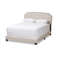 Odette Bed - Modern and Contemporary Light Beige Fabric Upholstered