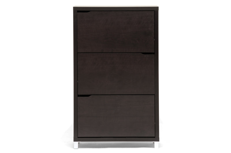 Simms Shoe Cabinet Dark Brown Modern