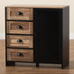 Connell Sideboard Buffet - Modern Industrial Design with Two-Tone Natural Brown and Black Wood and Metal Accents