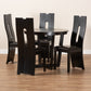 Sorley 5-Piece Dining Set Modern Dark Brown Faux Leather Chairs with Dark Brown Finished Wood Table