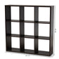 Janne 9-Cube Multipurpose Storage Shelf in Dark Brown Finish for Organizing and Displaying Books and Decor