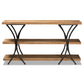 Terrell Console Table Modern Rustic Industrial Design Natural Brown Wood Black Metal Accents