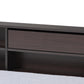 Faraday Twin Size Platform Storage Corner Bed in Dark Brown Finished Wood - Modern Design with Ample Storage Solutions