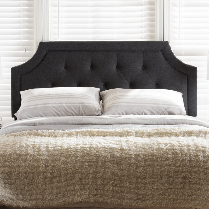 Mars Headboard - Modern and Contemporary Dark Grey Fabric