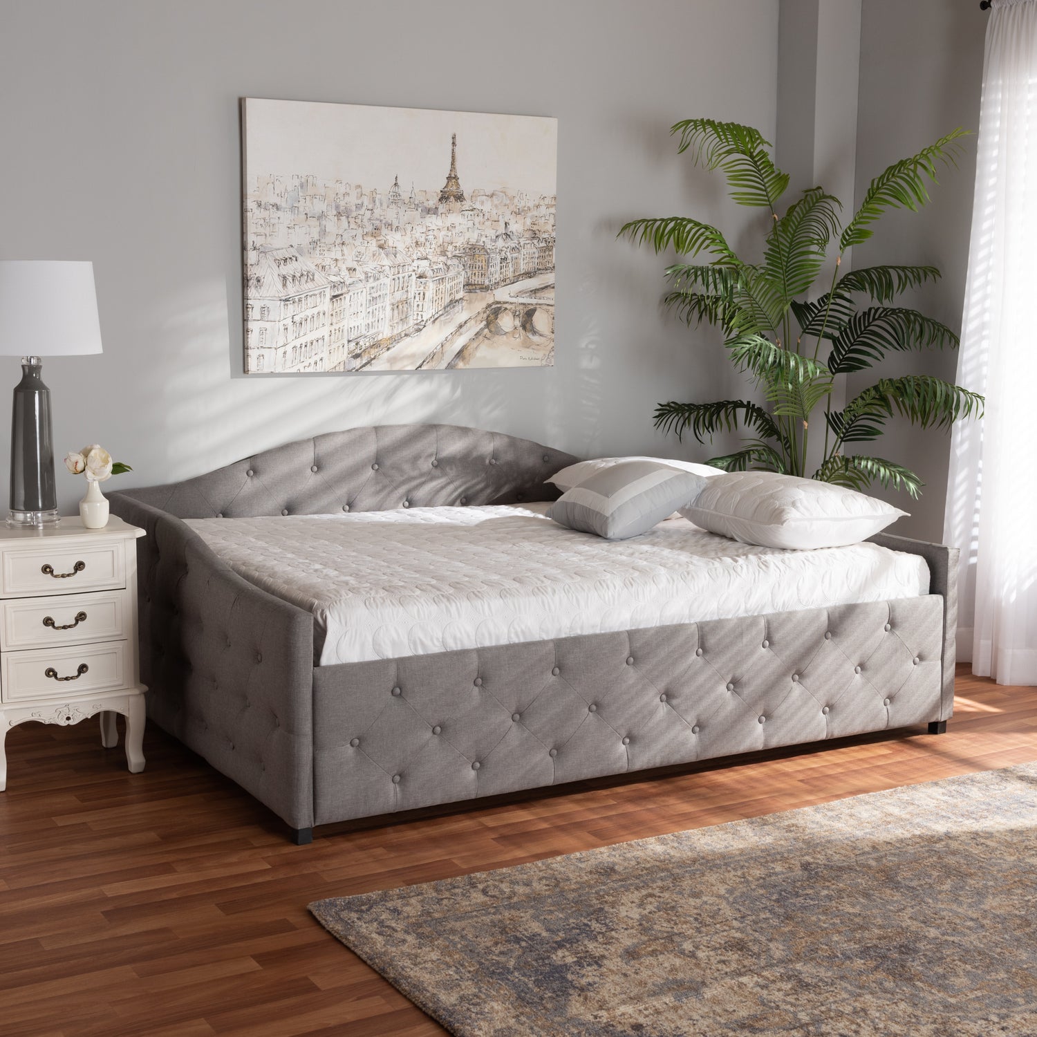 Becker Daybed - Modern and Contemporary Transitional Grey Fabric Upholstered