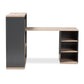 Pandora Study Desk - Modern Dark Grey and Light Brown Two-Tone Design with Built-in Shelving Unit