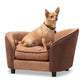 Hayes Pet Sofa Bed Modern Two-Tone Light and Dark Brown Fabric Upholstered Design for Pets