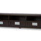 Gerhardine TV Cabinet Dark Brown Wood 63-Inch with 3 Drawers