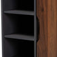 Idina Shoe Cabinet Mid-Century Modern Two-Tone Walnut Brown and Grey Finished Wood 1-Door