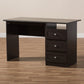 Carine Modern Desk in Wenge Brown Finish for Home Office and Workspace