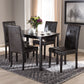 Avery 5-Piece Dining Set in Modern Dark Brown Faux Leather Upholstery