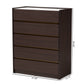 Walker 5-Drawer Chest Modern Contemporary Dark Brown Gold Finished Wood Faux Marble Top Stylish Storage Solution