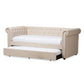 Mabelle Trundle Daybed - Modern and Contemporary Beige Fabric