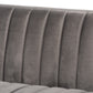 Aveline Sofa Glam and Luxe Grey Velvet Fabric Upholstered Brushed Gold Finished