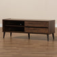 Suli Mid-Century Modern TV Stand Walnut Brown Wood with Storage and Stylish Design