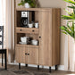 Patterson Kitchen Storage Cabinet Modern Oak Brown Finish with 1 Drawer for an Organized Space