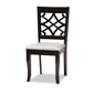 Elena Dining Set Modern 7-Piece Grey Fabric Upholstered with Dark Brown Finished Wood