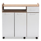 Charmain Kitchen Cabinet in Modern Contemporary Light Oak and White Finish