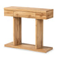 Otis Console Table Modern Oak Brown Finished Wood with 3 Drawers for Stylish Storage and Display