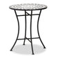 Callison Outdoor Dining Table - Modern Design with Black Metal Frame and Multi-Colored Glass Top for Stylish Patio Dining