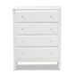 Naomi Bedroom Chest Classic White Finished Wood 4-Drawer Storage Solution for Stylish Bedrooms