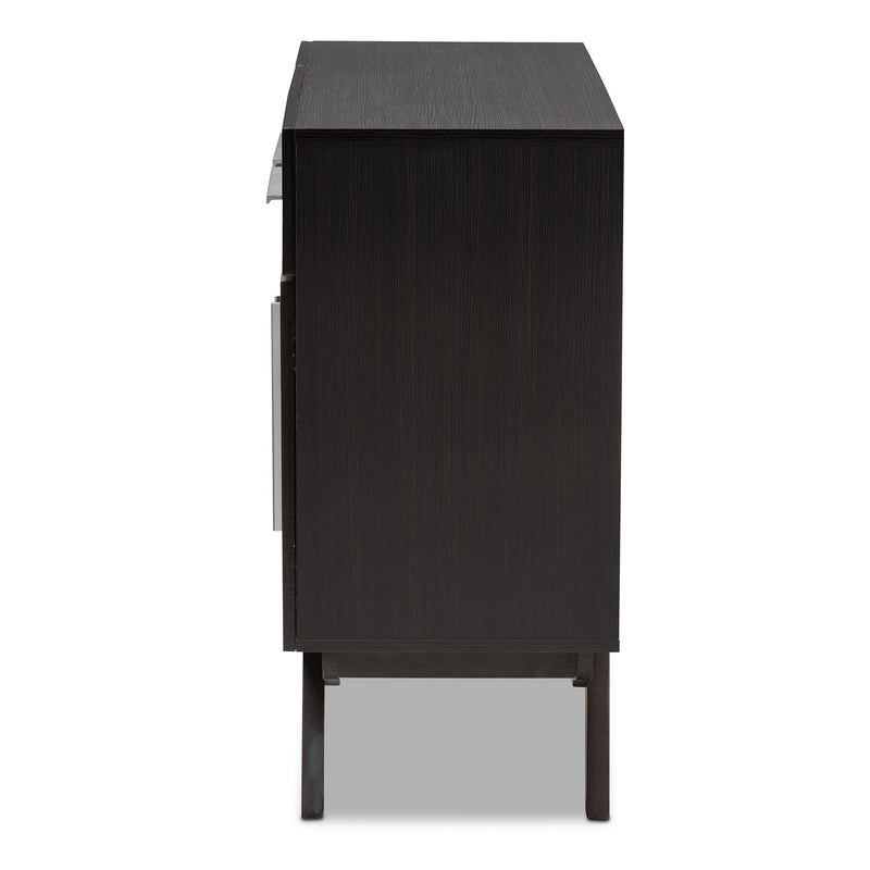 Ashfield Sideboard Mid-Century Modern Espresso Brown Wood 3-Drawer Storage Cabinet for Living or Dining Room