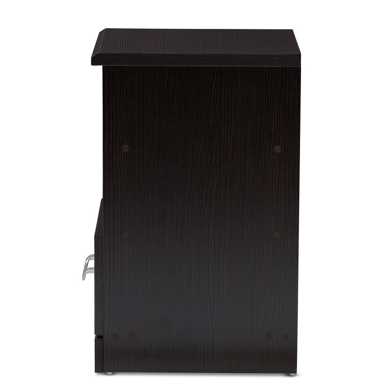 Odelia Nightstand Modern Wenge Brown Finished 1-Drawer Bedside Table for Bedroom Storage and Decor