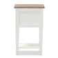 Dauphine Nightstand in Provincial Style with Weathered Oak and White Wash Finish