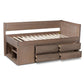 Levon Twin Size Storage Bed - Modern Design with Antique Oak Finish and 4 Drawers for Enhanced Organization