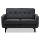 Carina Loveseat Mid-Century Modern Dark Grey Fabric Upholstered