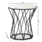 Venedict Modern Black Metal End Table with Elegant Marble Top for Contemporary Spaces