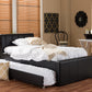 Cosmo Trundle Bed - Modern and Contemporary Black Faux Leather