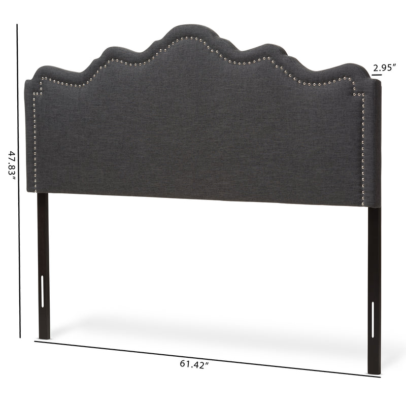 Nadeen Headboard - Modern and Contemporary Dark Grey Fabric