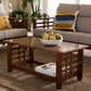 Larissa Coffee Table Modern Classic Mission Style Cherry Finished Brown Wood for Living Room