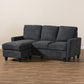 Greyson Sectional Sofa Modern and Contemporary Dark Grey Fabric Upholstered Reversible