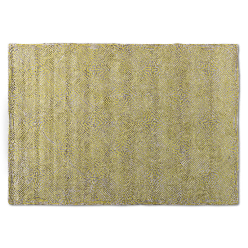 Leora Area Rug - Modern Hand-Tufted Viscose Blend in Lime Green and Grey for Chic Home Décor