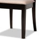 Maisie Dining Set - Modern 5-Piece Collection with Sand Fabric Upholstery and Dark Brown Finished Wood