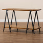 Britton Console Table Rustic Industrial Design with Walnut Wood and Black Metal Accents