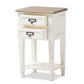 Dauphine Nightstand in Provincial Style with Weathered Oak and White Wash Finish