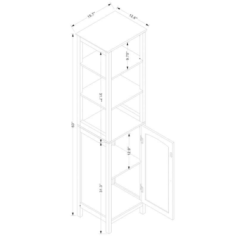 Beltran Bathroom Storage Cabinet Modern White Finished Wood Organizer for Stylish Home Décor and Efficient Space Management