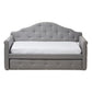 Emilie Daybed Modern Grey Fabric Upholstered Daybed with Trundle for Stylish Guest Accommodations and Versatile Living Spaces