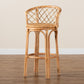 Orchard Bohemian Rattan Bar Stool in Natural Brown - Stylish Seating for Home Bars and Kitchens