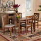 Henry Dining Set Modern Contemporary Grey Fabric Upholstered Dark Brown Finished Wood 5-Piece