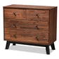 Calla 4-Drawer Wood Dresser in Modern Brown and Black Oak Finish, Stylish Storage for Bedroom or Living Room