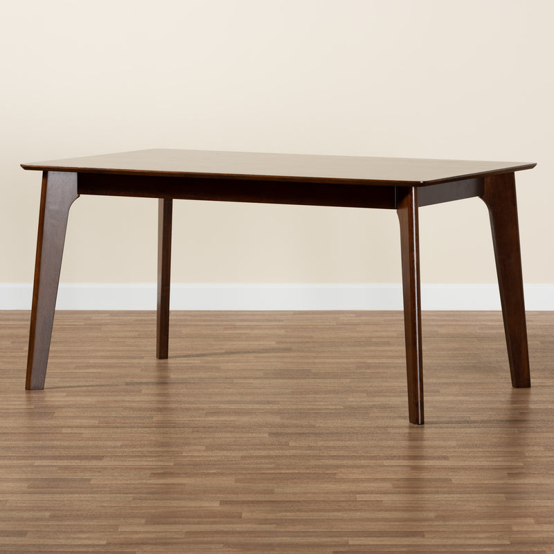 Seneca Dining Table Modern 59-Inch Dark Brown Finished Wood Design for Stylish Dining Spaces