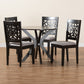 Karel Dining Set Modern Grey Fabric and Espresso Brown Finished Wood 5-Piece