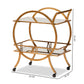 Arsene Mobile Bar Cart - Modern 2-Tier Design with Antique Gold Finish